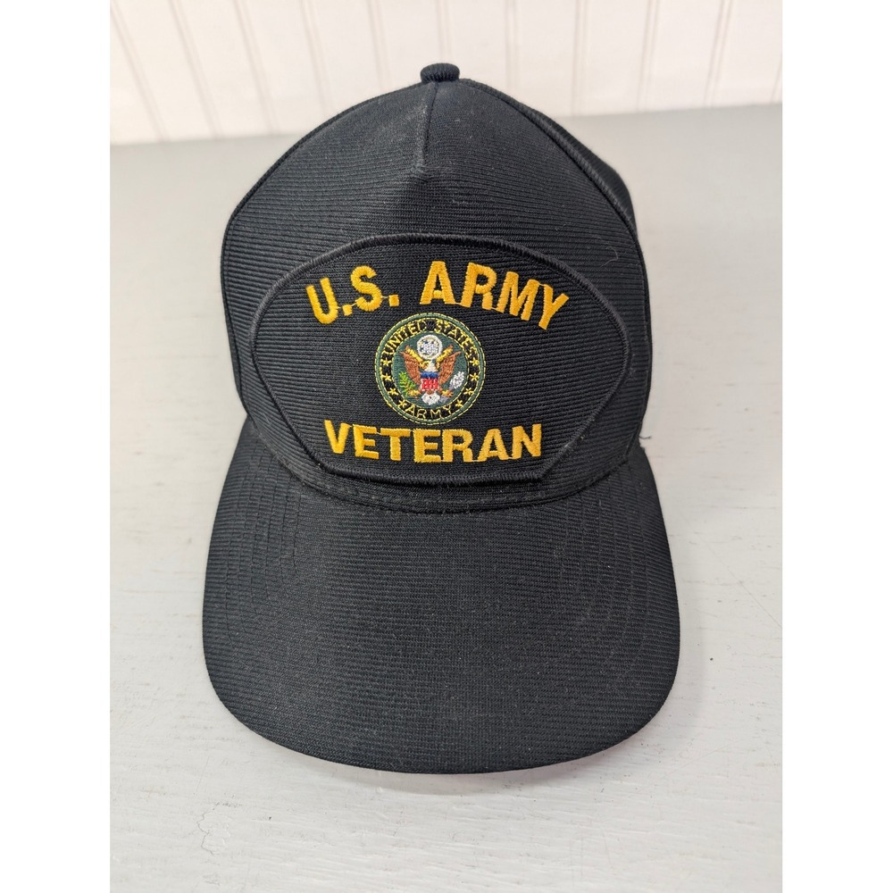US Army Veteran Black Baseball Cap‎ Medals of America Korean War Adjustable